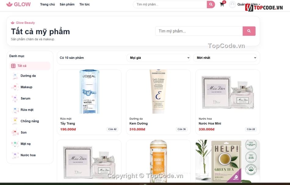 Website bán hàng,Web bán hàng,mỹ phẩm